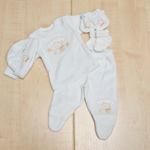 Teddy hazahozós szett plüss - fehér