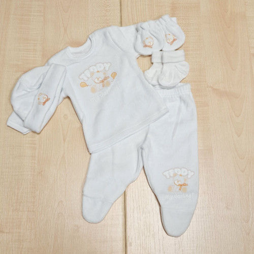 Teddy hazahozós szett plüss - fehér