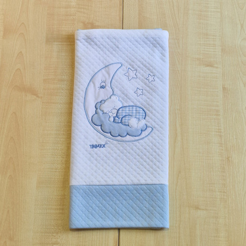 Trimex pamut takaró fehér-kék - Holdon alvó maci