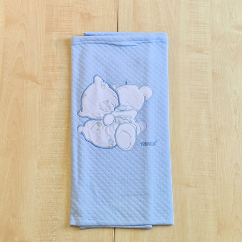 Trimex pamut takaró kék - Maci párnával