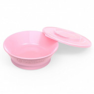 Twistshake tányér tetővel - rózsaszín
