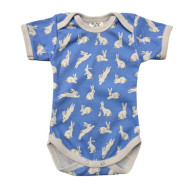 Rövid ujjú body - Kék nyuszik