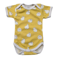 Rövid ujjú body - Sárga nyuszik
