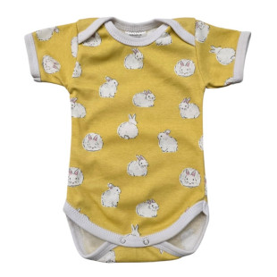 Rövid ujjú body - Sárga nyuszik