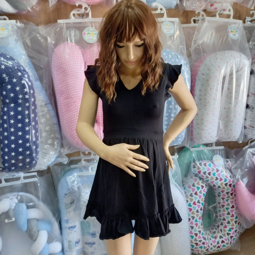 Fodros mini ruha - Fekete