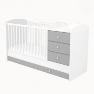 Ágy Erik 3 fiókos kombinált ezüst-fehér