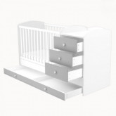 Ágy Erik 3 fiókos kombinált ezüst-fehér