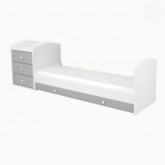 Ágy Erik 3 fiókos kombinált ezüst-fehér