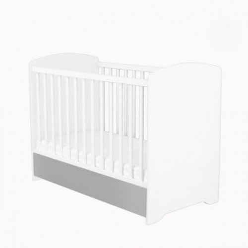 Ágy Erik 60x120 zárt végű ágyneműtartóval ezüst-fehér