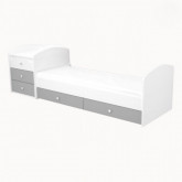 Ágy Erik maxi-kombi 5 fiókos ezüst-fehér