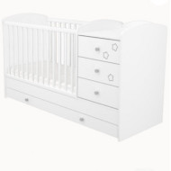 Ágy Félix 3 fiókos kombinált fehér-csillagos