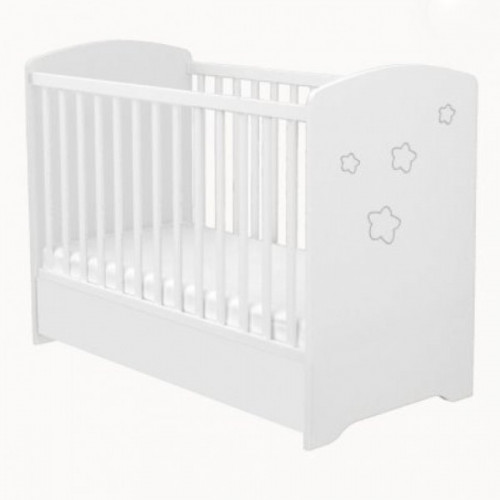 Ágy Félix 60x120 zárt végű ágyneműtartóval fehér-csillag