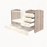 Ágy Viki maxi-kombi 5 fiókos krém-fűz