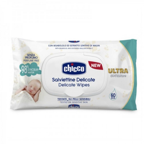 Chicco soft and pure popsitörlő 60 db