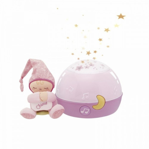 Chicco zenélő csillagok és éjszakai lámpa pink