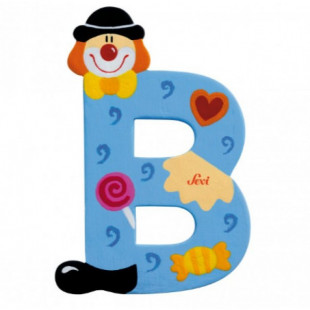 Fa b betű - kék bohóc
