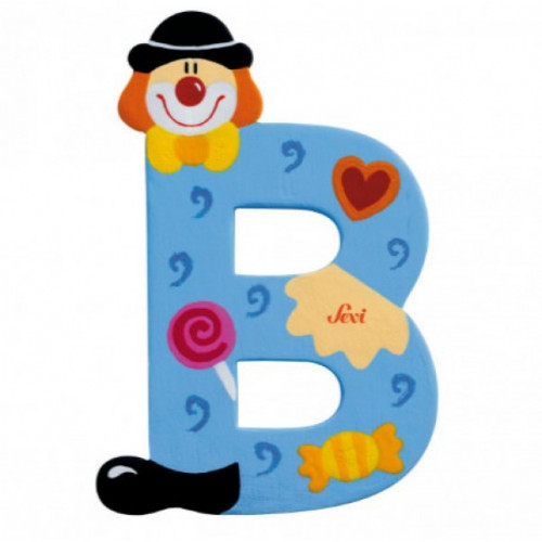 Fa b betű - kék bohóc