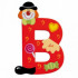 Fa b betű - piros bohóc