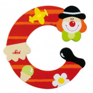 Fa c betű - piros bohóc