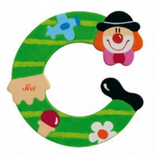 Fa c betű - zöld bohóc