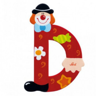 Fa d betű - piros bohóc
