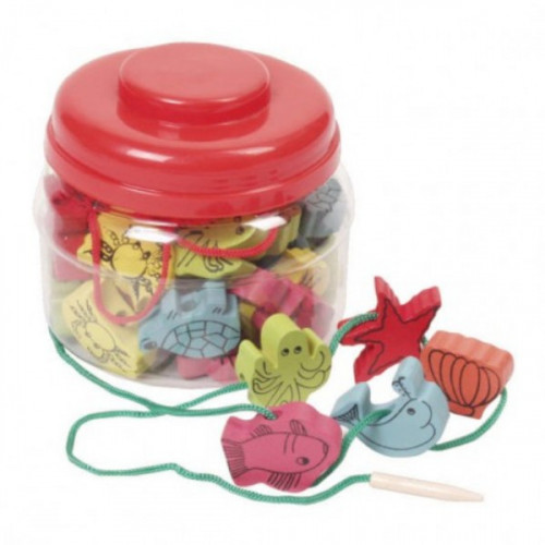 Fa gyöngyfűző állatos