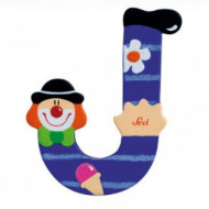 Fa j betű - lila bohóc