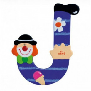 Fa j betű - lila bohóc