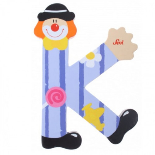 Fa k betű - lila bohóc