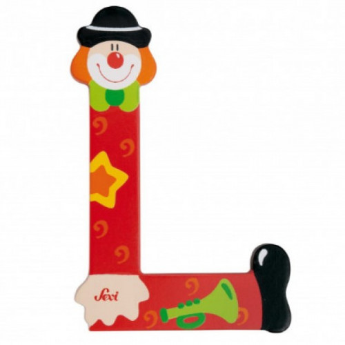 Fa l betű - piros bohóc