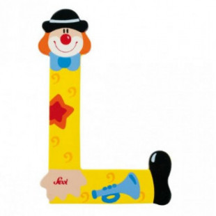 Fa l betű - sárga bohóc