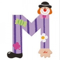 Fa m betű - lila bohóc