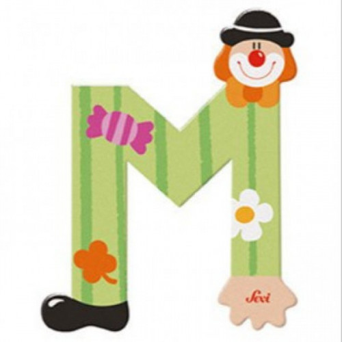 Fa m betű - zöld bohóc