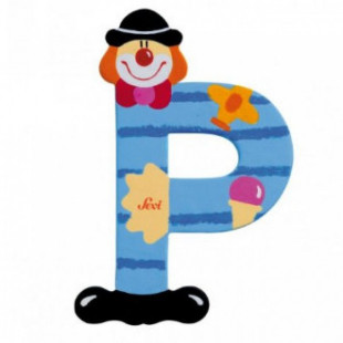 Fa p betű - világoskék bohóc