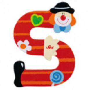 Fa s betű - piros bohóc