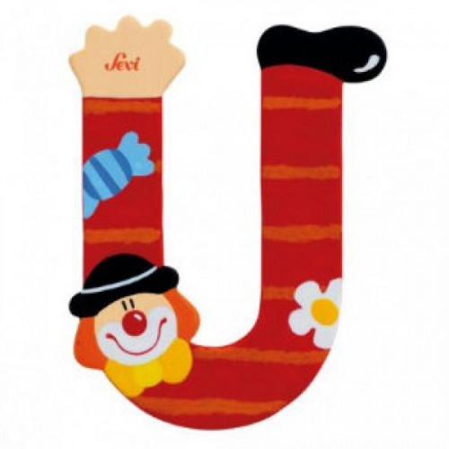 Fa u betű - piros bohóc