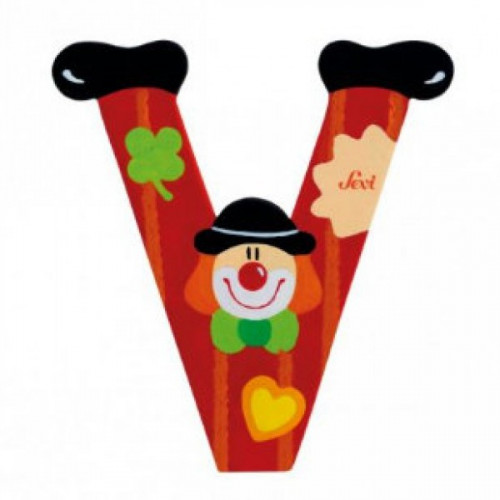 Fa v betű - piros bohóc