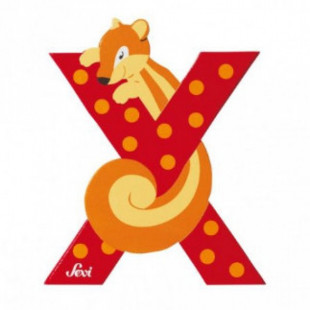 Fa x betű - piros állat