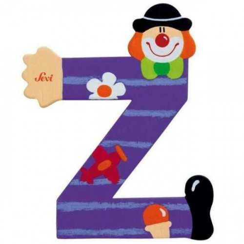 Fa z betű - lila bohóc