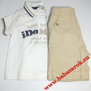 Ido fiú nyári galléros póló+naci khaki