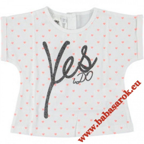 Ido lány póló fehér szívecskékkel