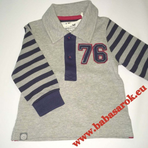 Ido póló fiú galléros szürke-kék