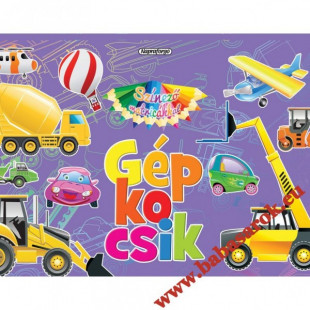Könyv színező matricákkal - gépkocsik