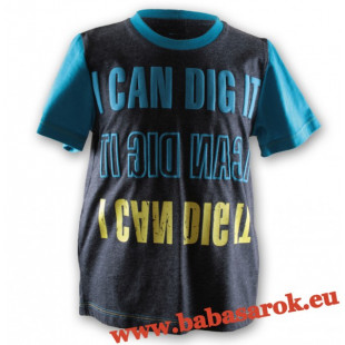 Mikka fiú póló i can melírszürke-türkiz