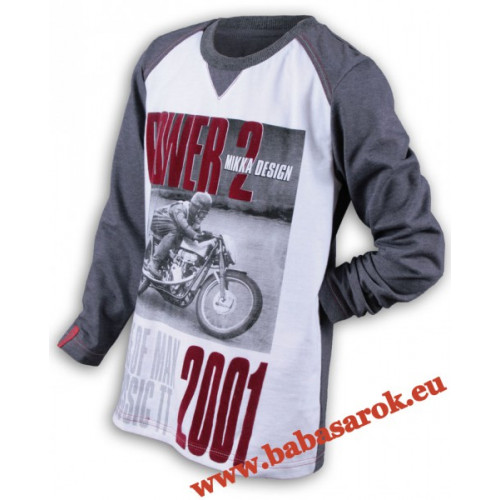 Mikka fiú póló szürke-fehér