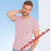 Miles férfi póló - piros csíkos