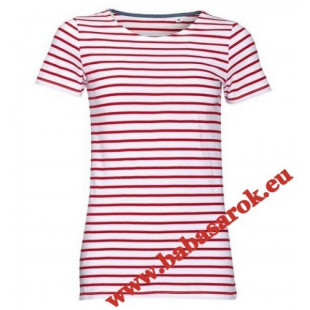 Miles női póló - piros csíkos