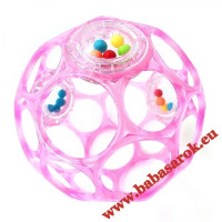 Oball 10 cm csörgős rózsaszín