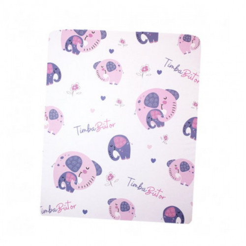 Pelenkázólap 70x54 rózsaszín-szürke elefántok
