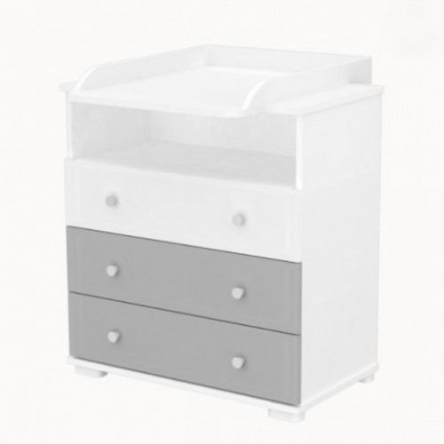 Pelenkázószekrény Erik 80-as ezüst-fehér